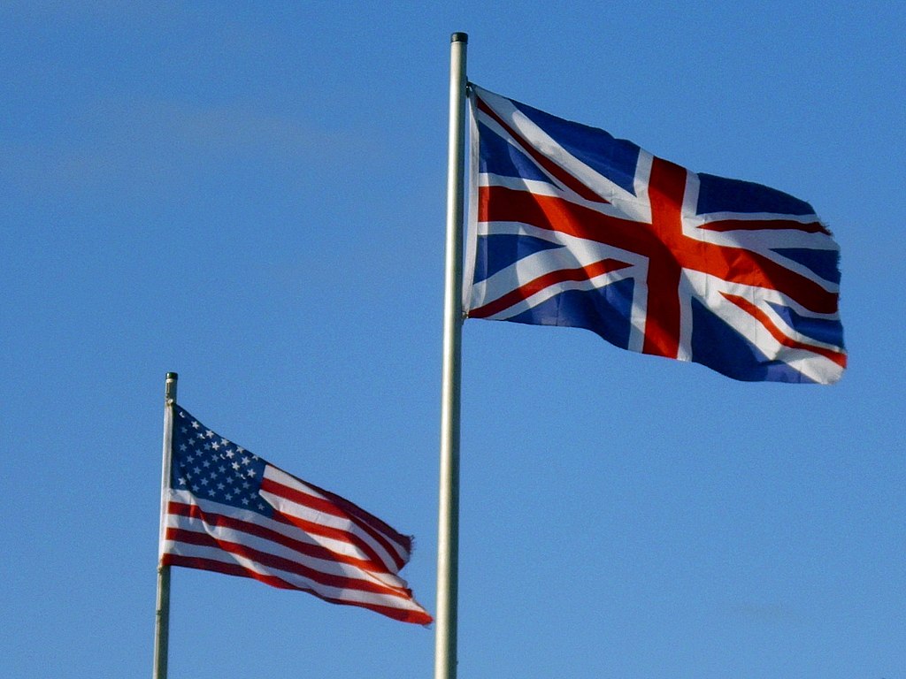 Flags of the USA and UK